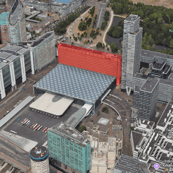 De circulaire trein rijdt bij ontmanteling Stichthage Den Haag