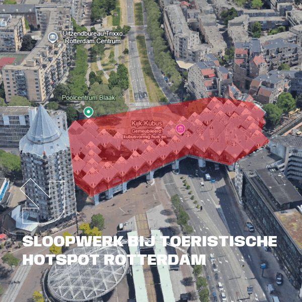 Sloopwerk bij toeristische hotspot Rotterdam