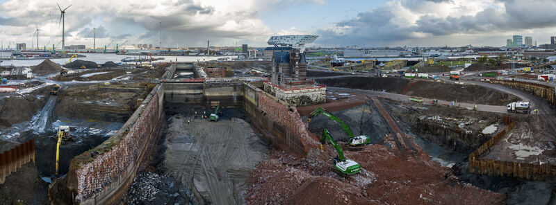 Sloopwerken in het kader van de renovatie van de Royerssluis Antwerpen