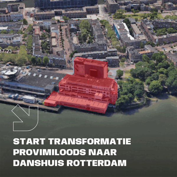 Start transformatie provimiloods naar danshuis Rotterdam